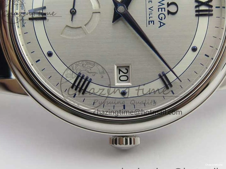 0327 Timeless De Ville Prestige Real PR SS ZF 1:1 Best Edition Gray Dial Blue Markers on Blue Leather Strap MIYOTA 7936